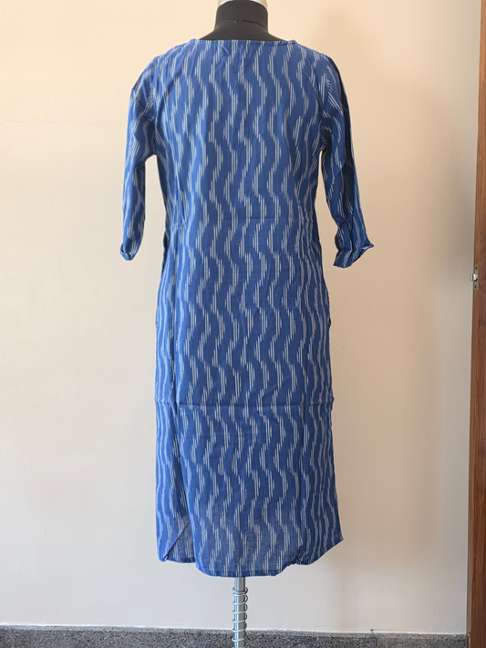 Blue Ikat Long Kurtas