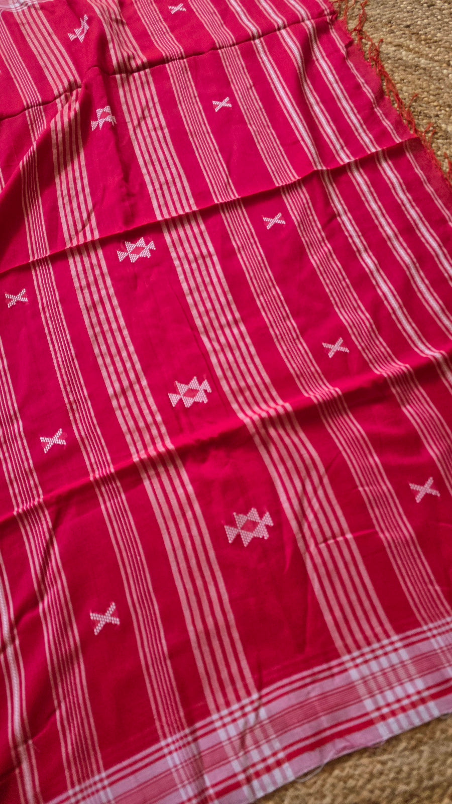 Chukki Handloom Cotton Saree – Raspberry Pink