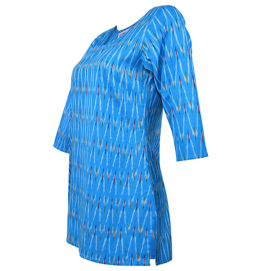 Blue Ikat Short Kurta