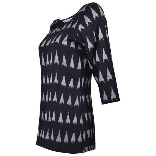 Black Ikat Short Kurta