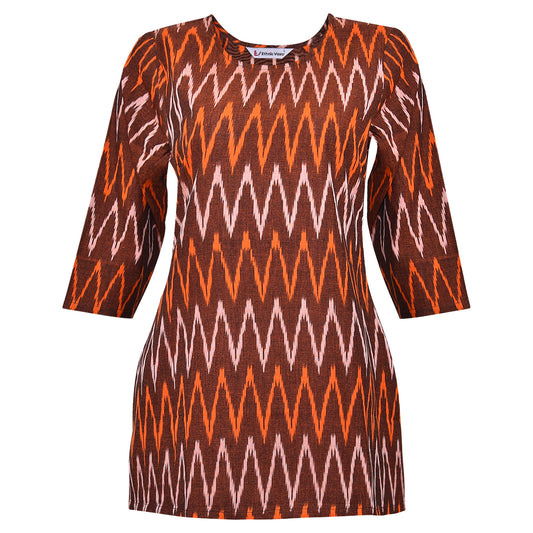 Brown Ikat Short Kurta