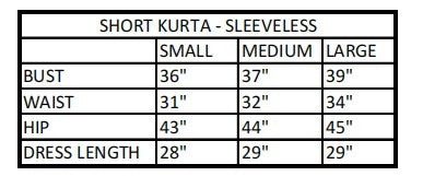 Light Blue Ikat Short Kurta (Sleeveless)