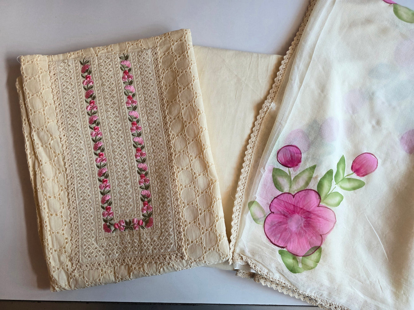 Off White-  Hakoba Salwar Set (3 Piece)