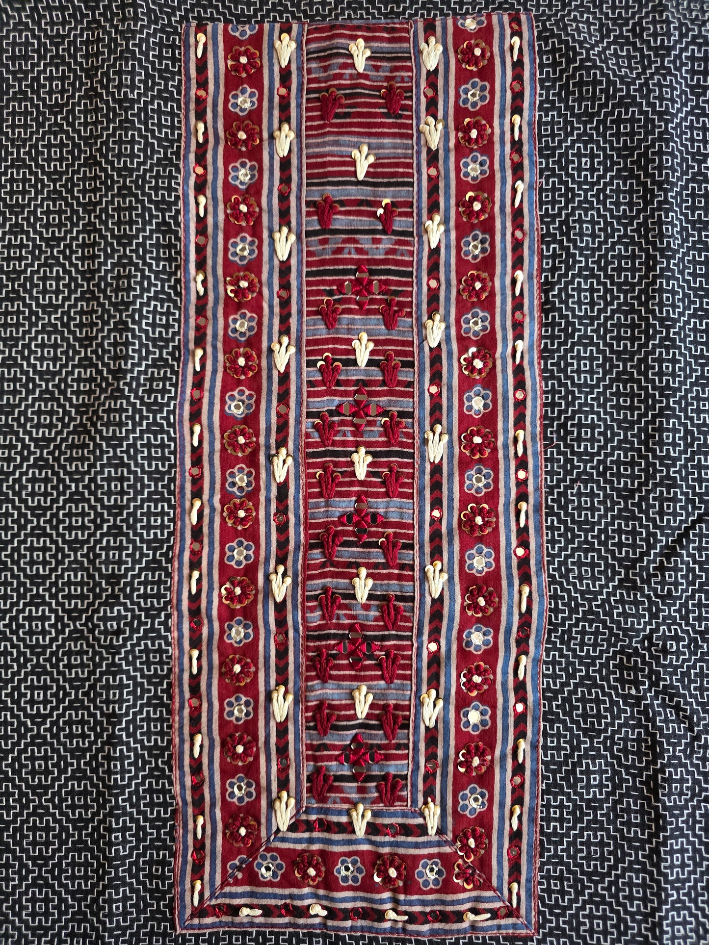 Black Cotton Weave Salwar Set (3 Piece)