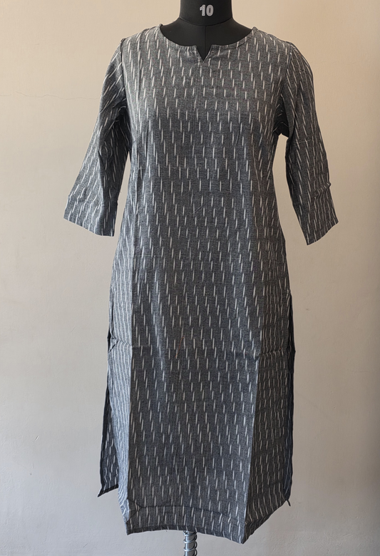 Grey Ikat Long Kurtas