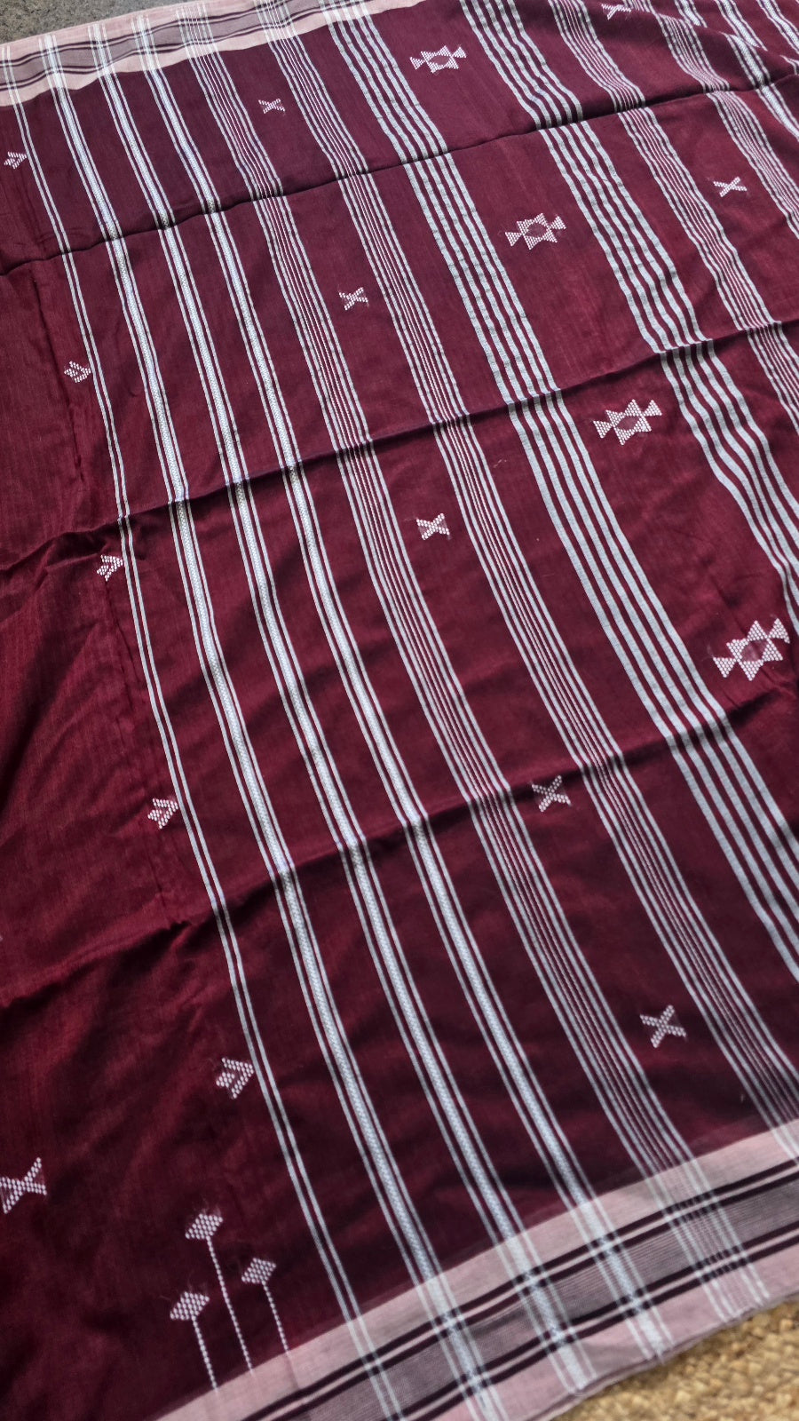 Chukki Handloom Cotton Saree – Maroon