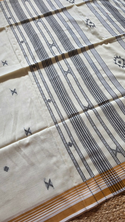 Chukki Handloom Cotton Saree – Cream