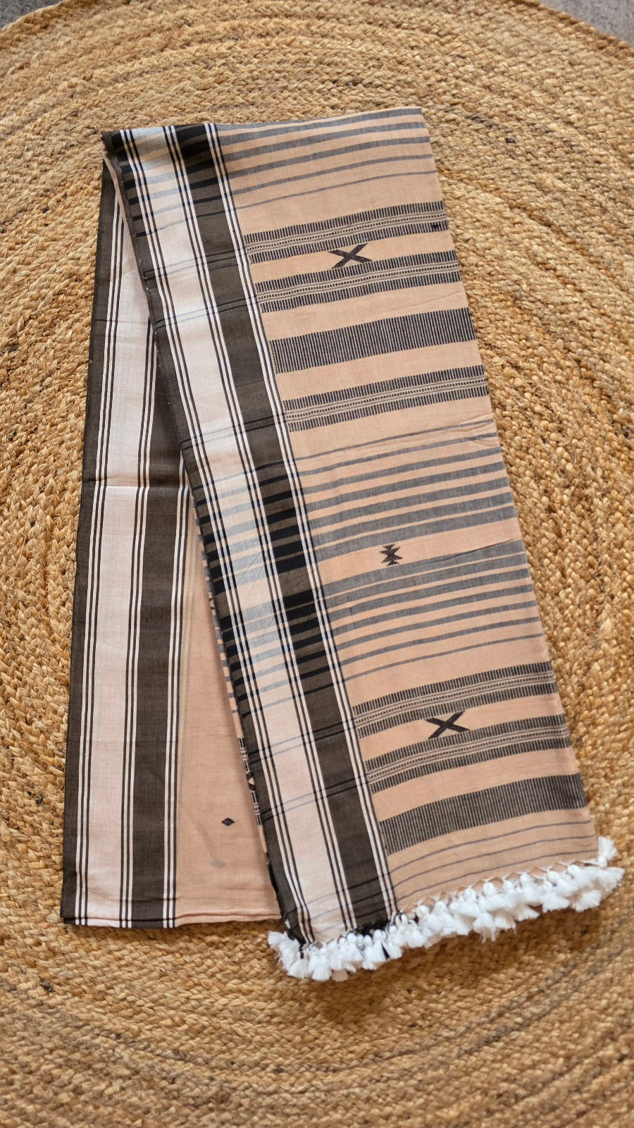 Chukki Handloom Cotton Saree – Beige