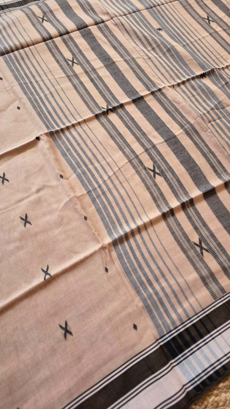 Chukki Handloom Cotton Saree – Beige
