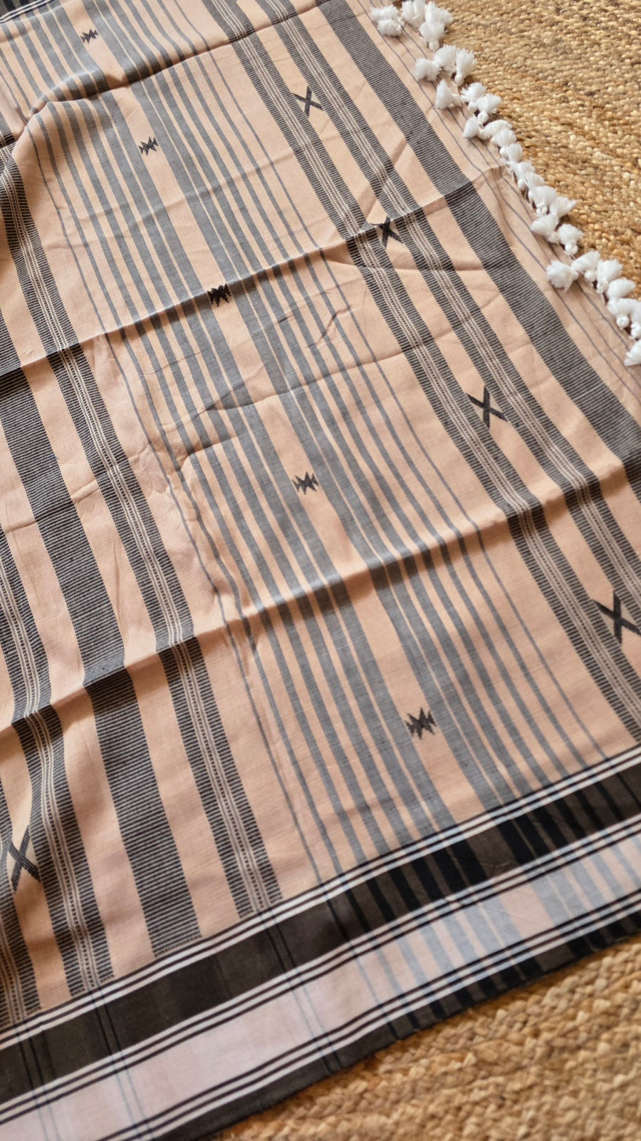 Chukki Handloom Cotton Saree – Beige