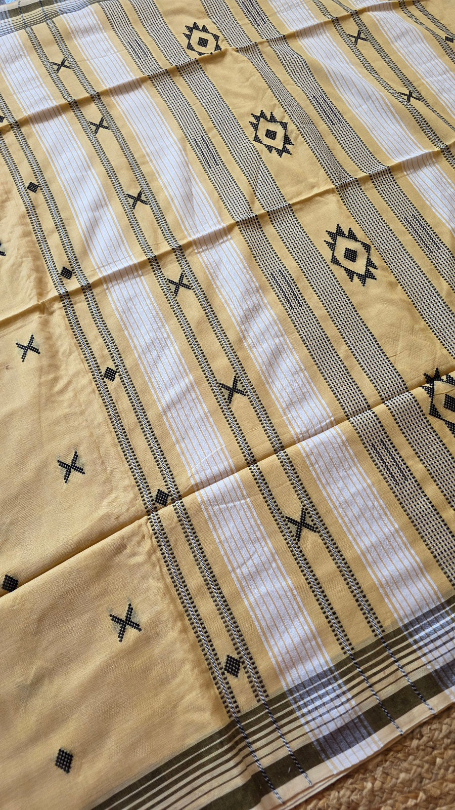 Chukki Handloom Cotton Saree – Pale Yellow