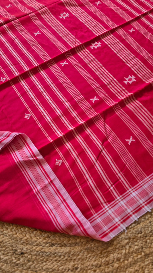 Chukki Handloom Cotton Saree – Raspberry Pink
