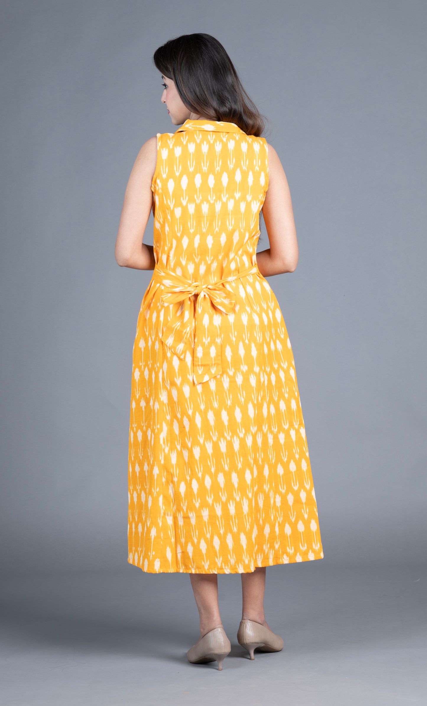 Ikat Dress- Yellow