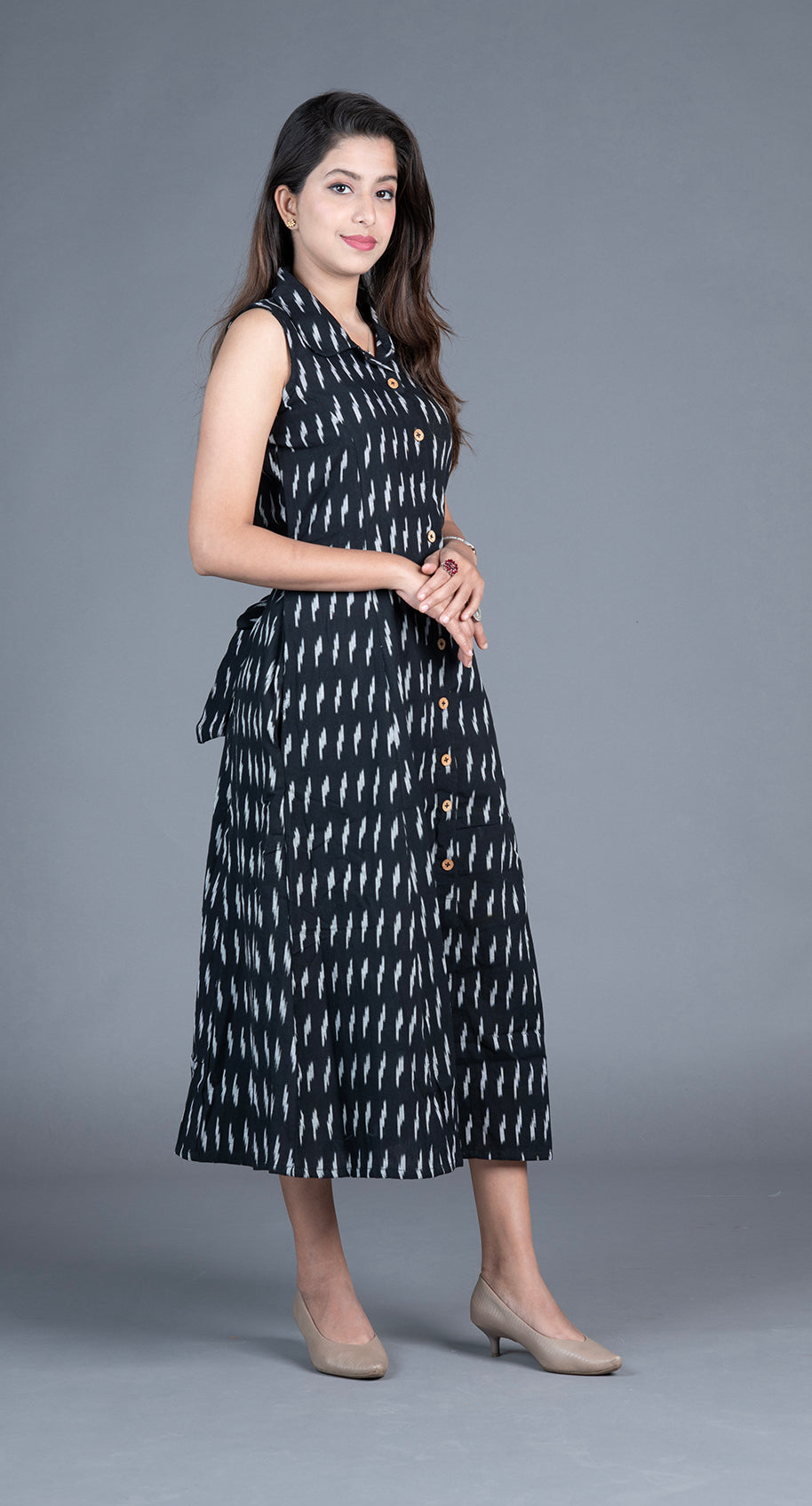 Ikat Dress- Black