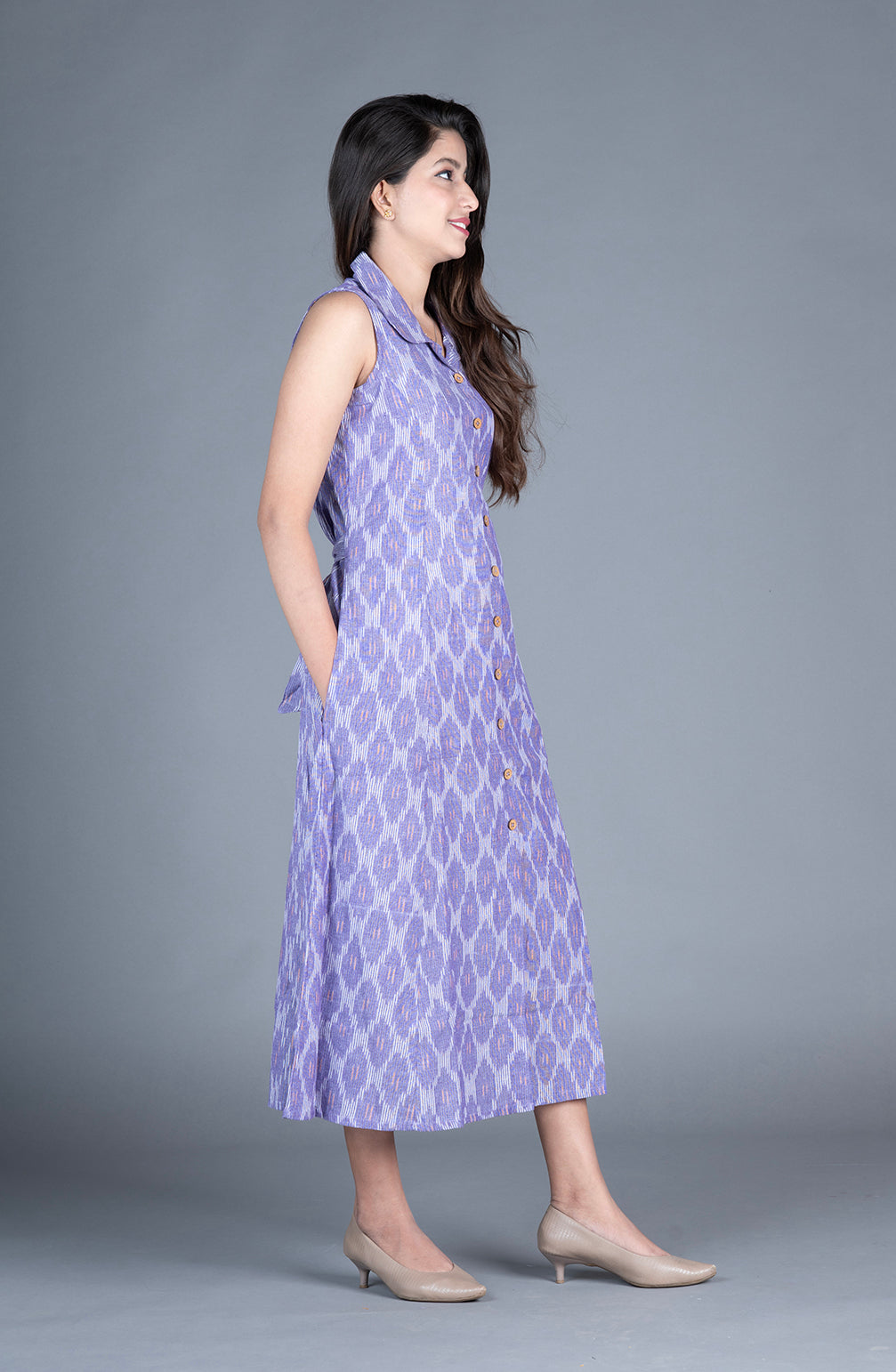 Ikat Dress- Lavender
