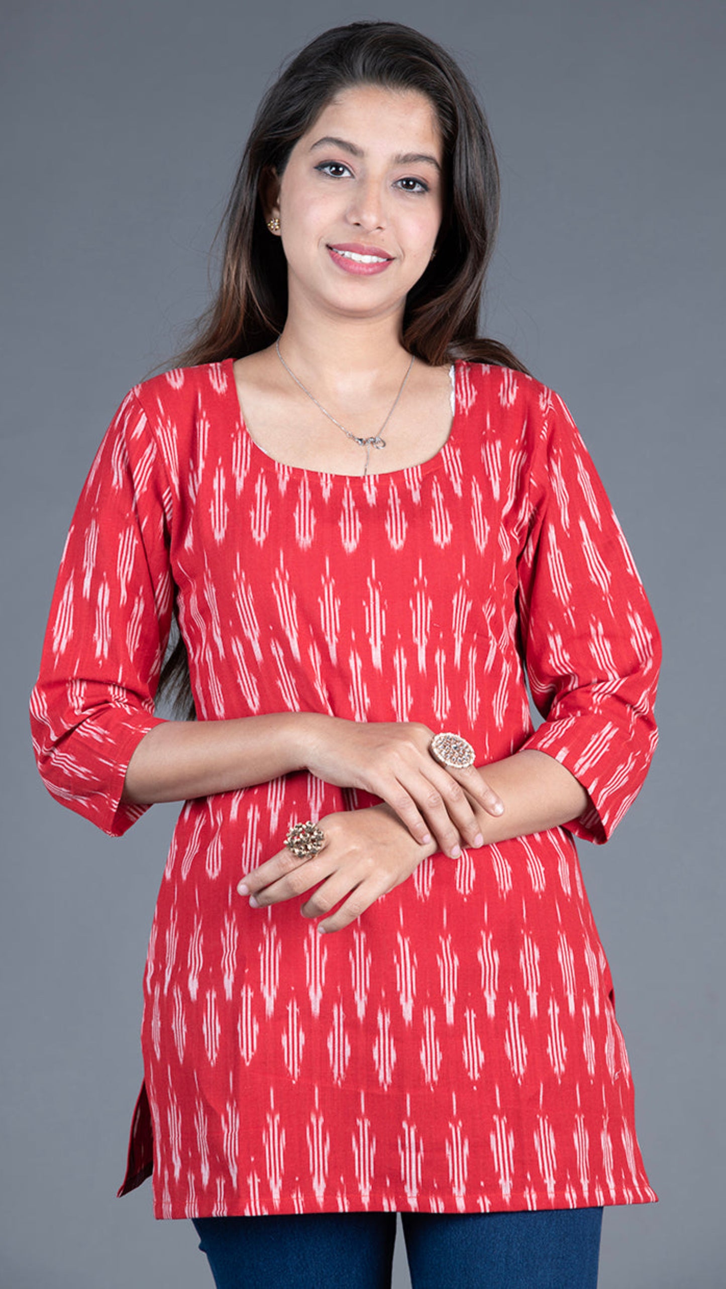 Red Ikat Short Kurta