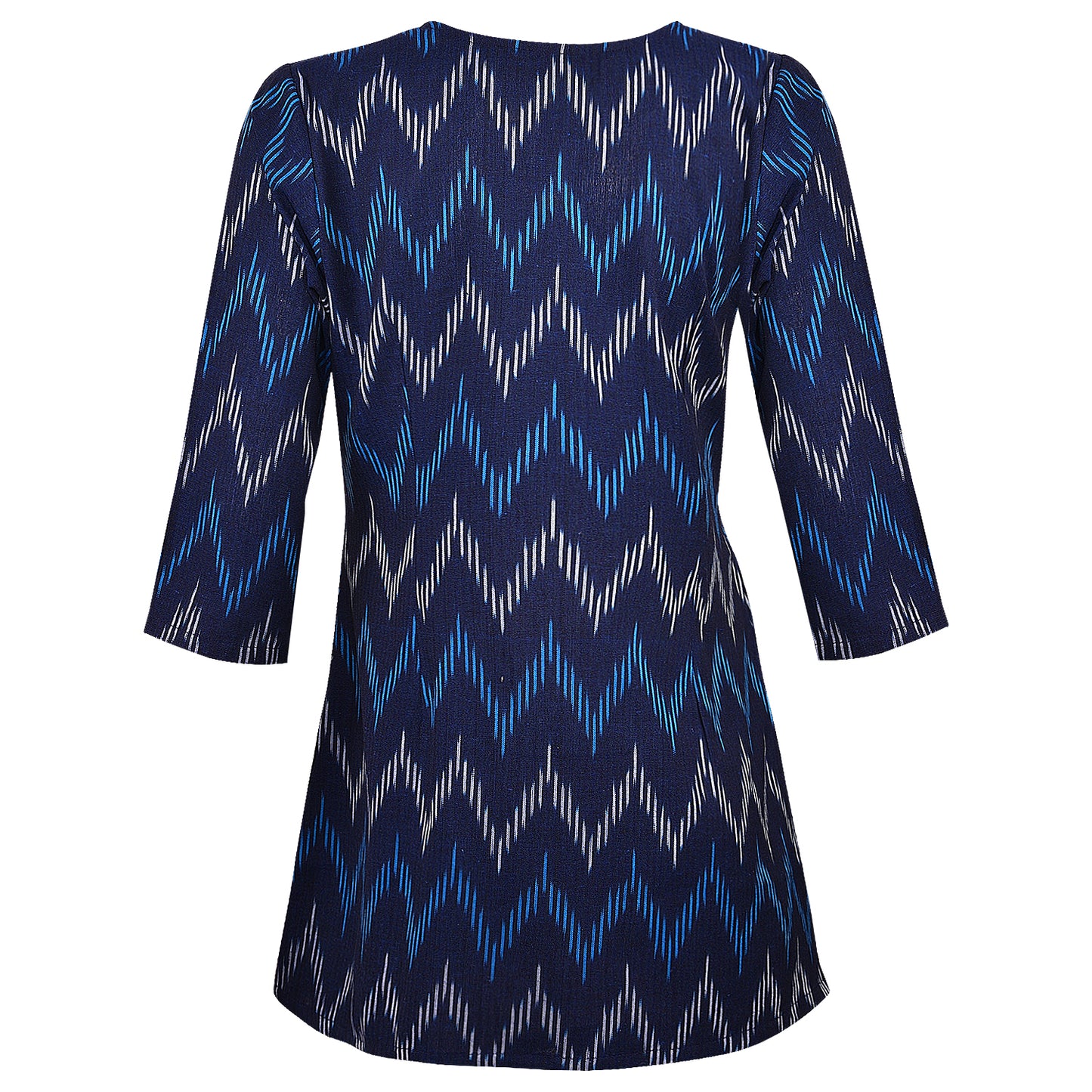 Navy Blue Ikat Short Kurta