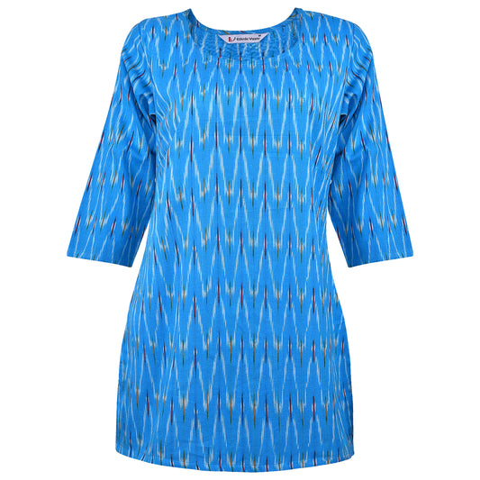 Blue Ikat Short Kurta