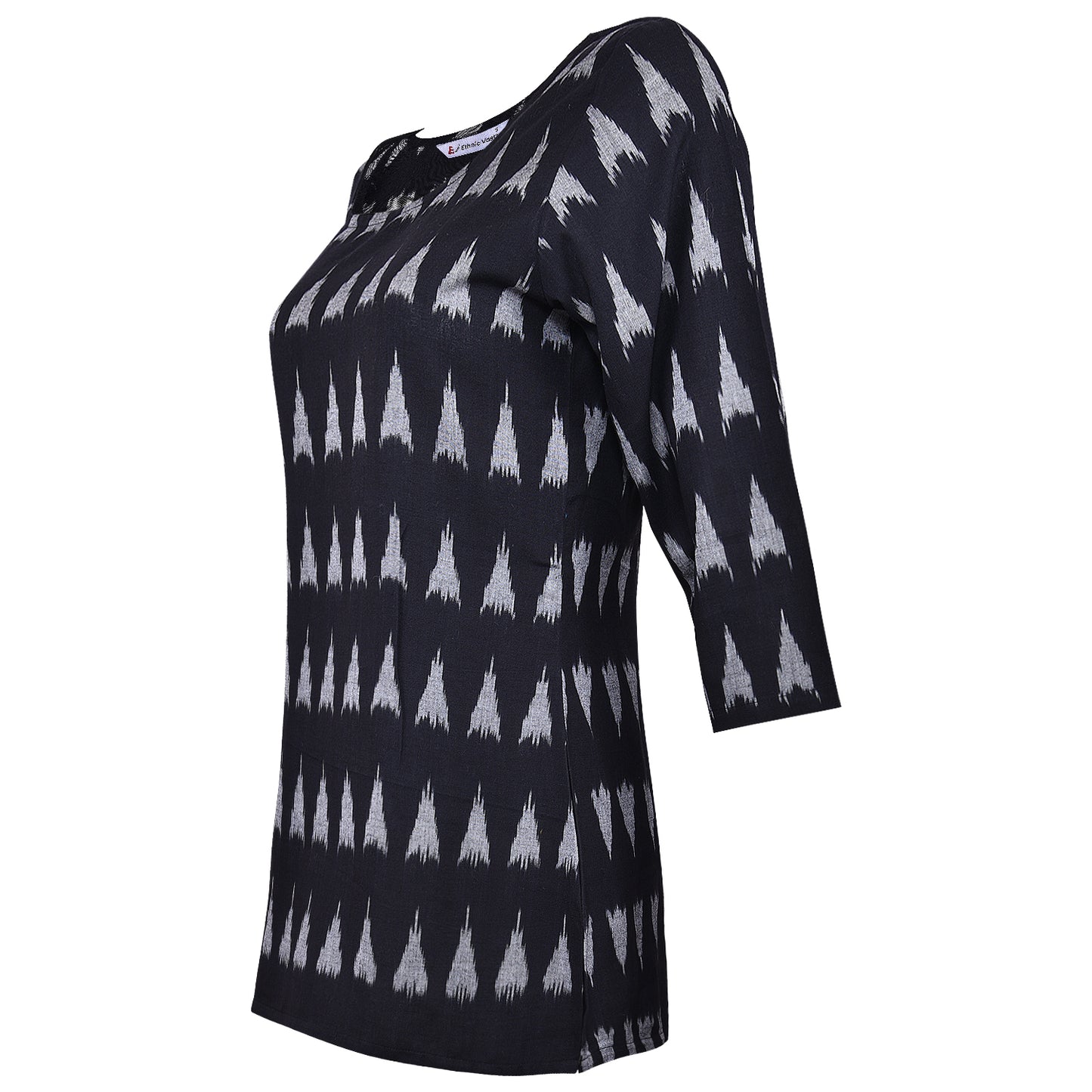 Black Ikat Short Kurta