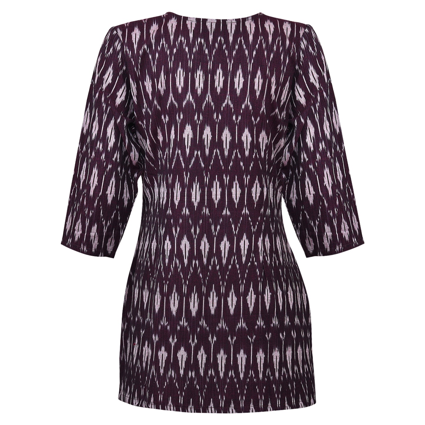 Wine Ikat Short Kurta