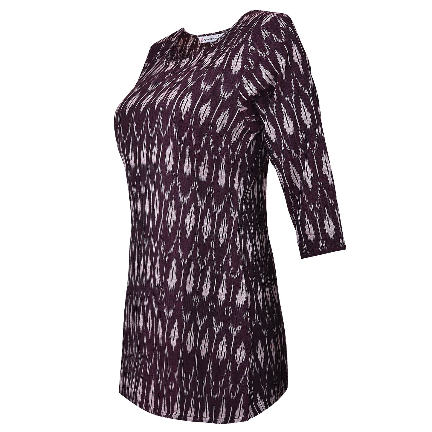 Wine Ikat Short Kurta