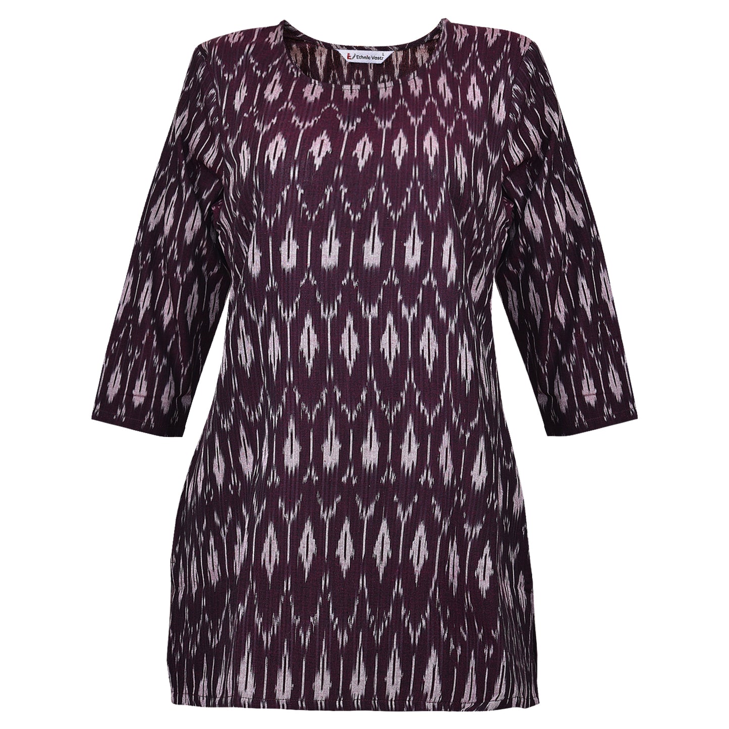 Wine Ikat Short Kurta