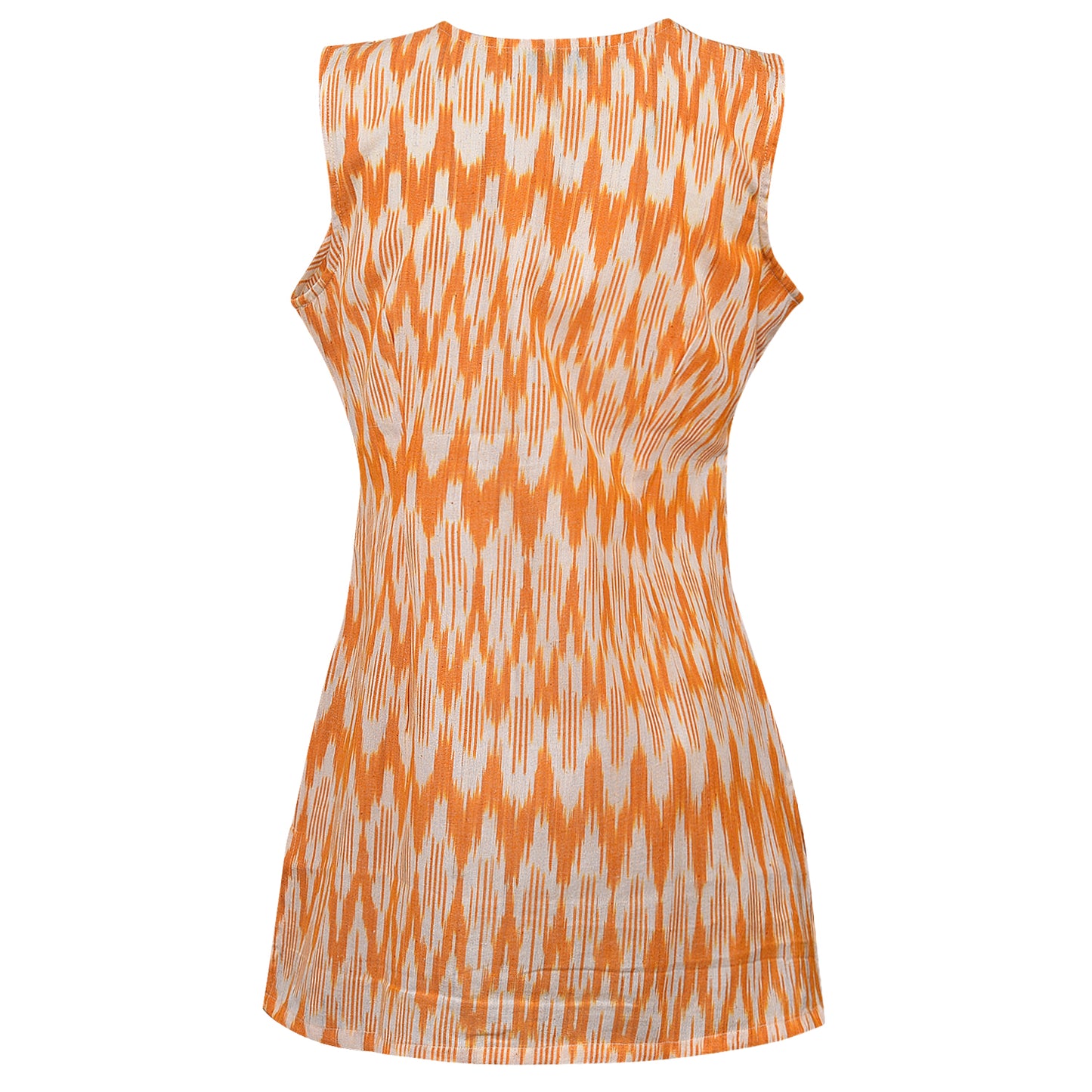 Yellow Ikat Short Kurta (Sleeveless)