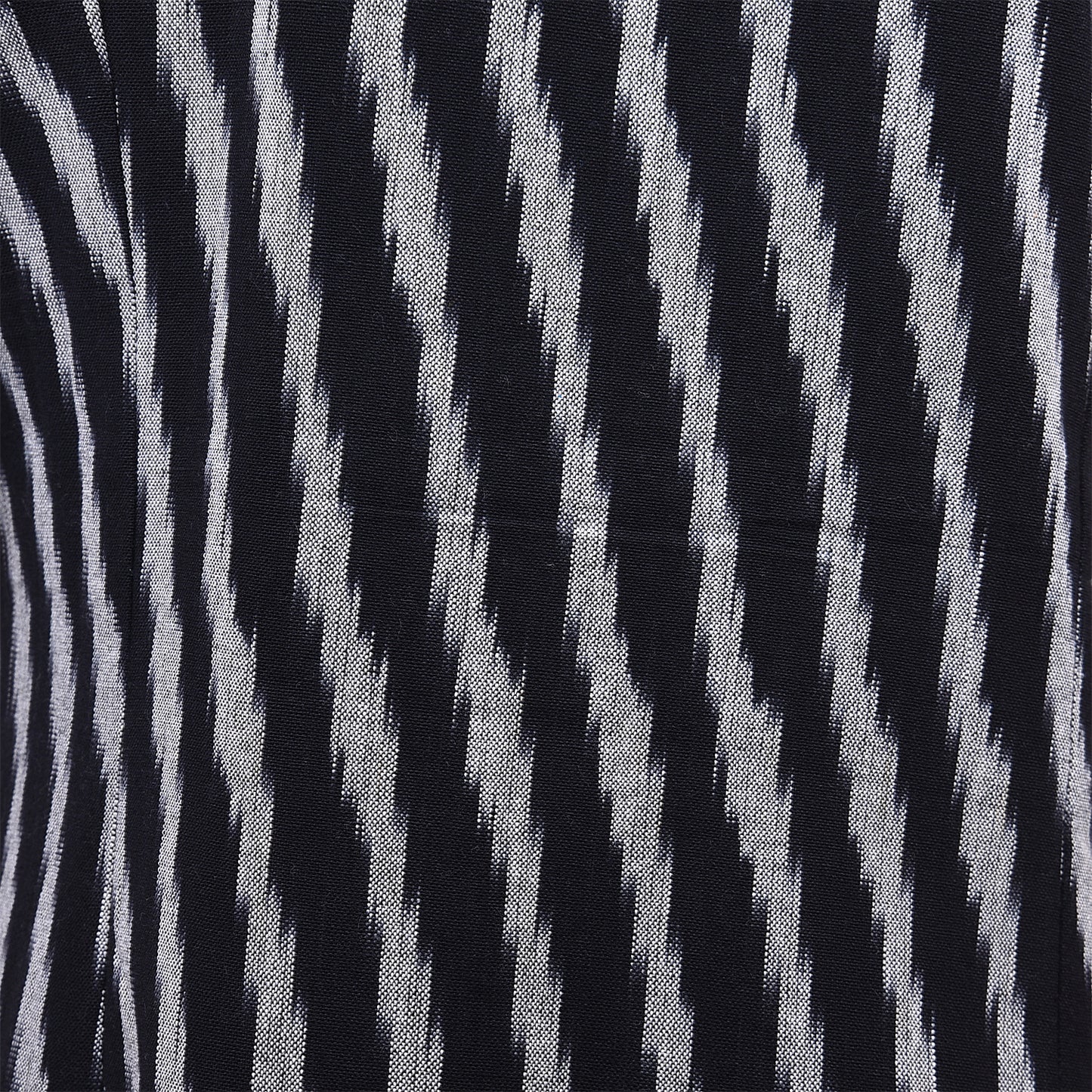 Black & White Stripes Ikat Short Kurta (Sleeveless)
