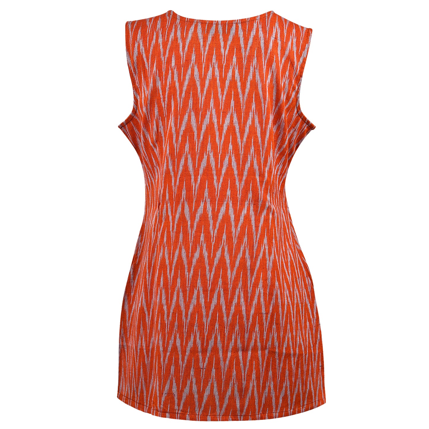 Orange Ikat Short Kurta (Sleeveless)