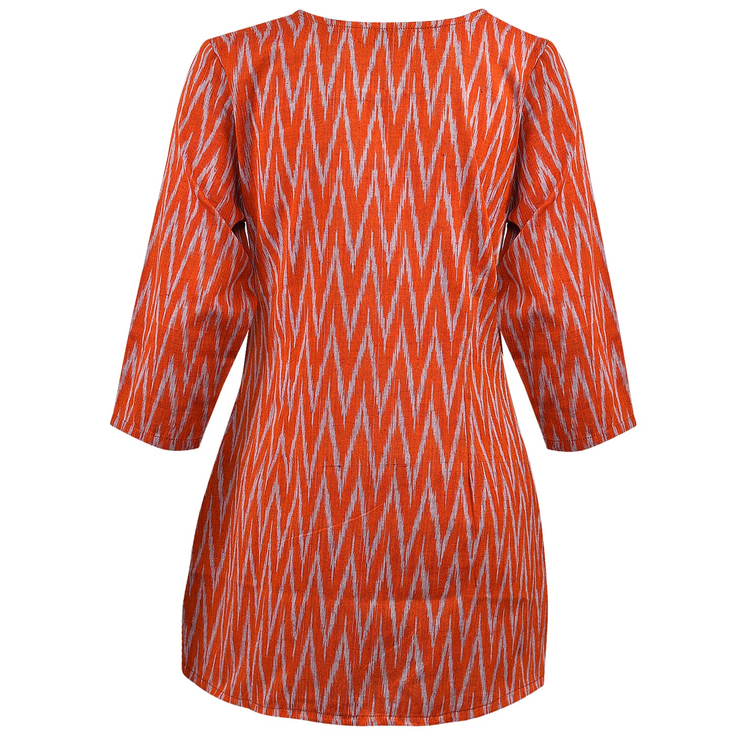 Orange Ikat Short Kurta