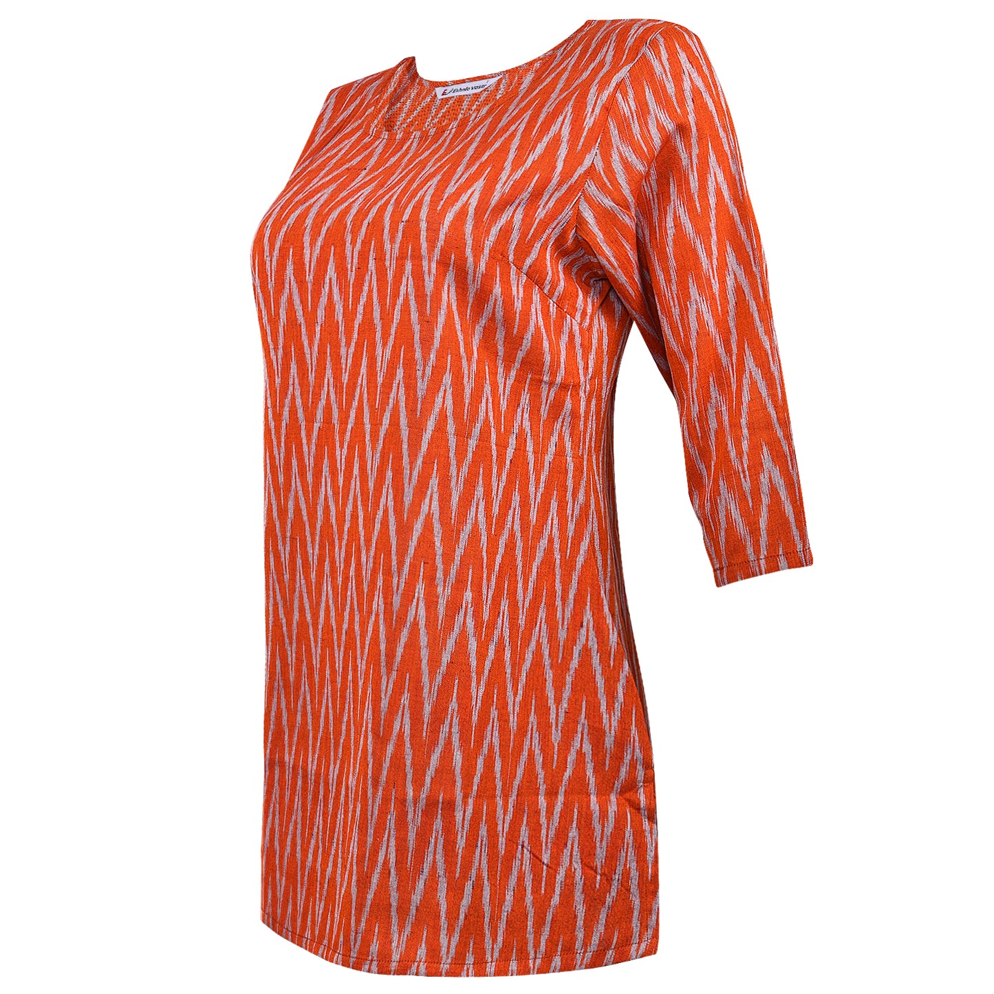 Orange Ikat Short Kurta