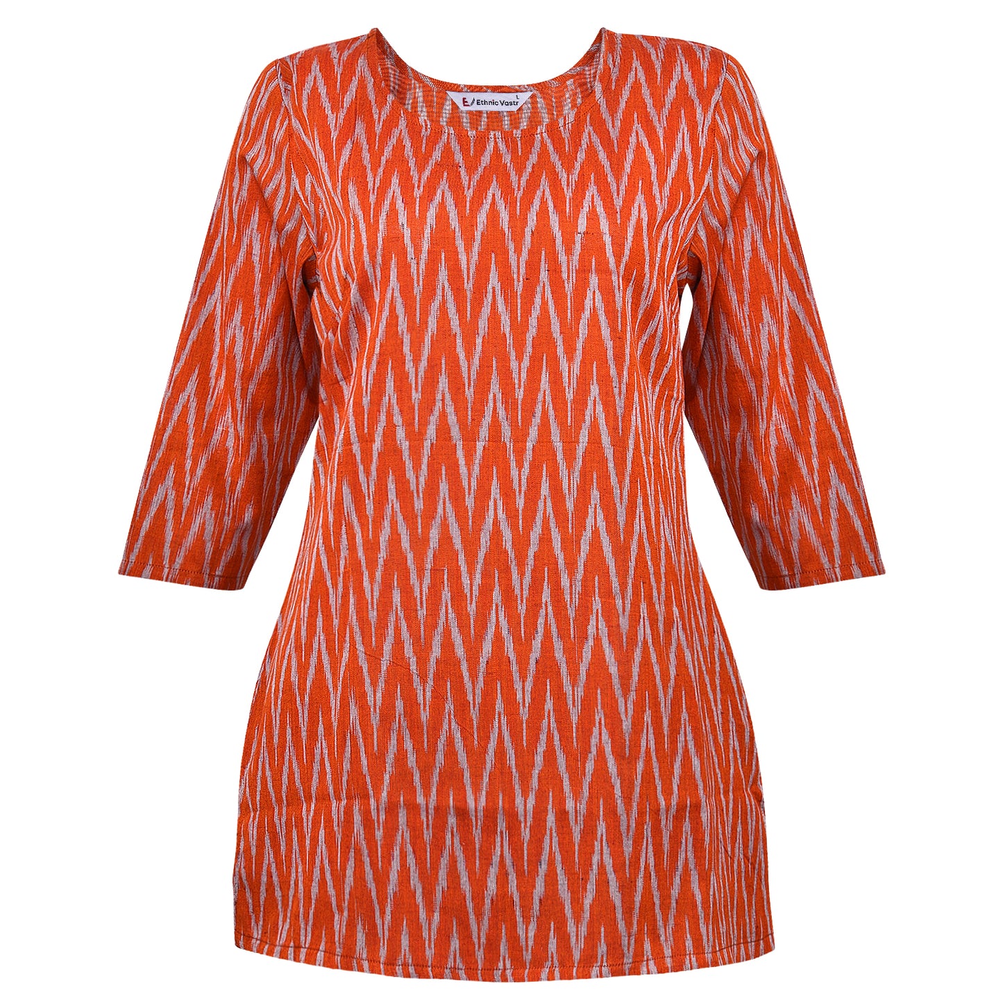 Orange Ikat Short Kurta