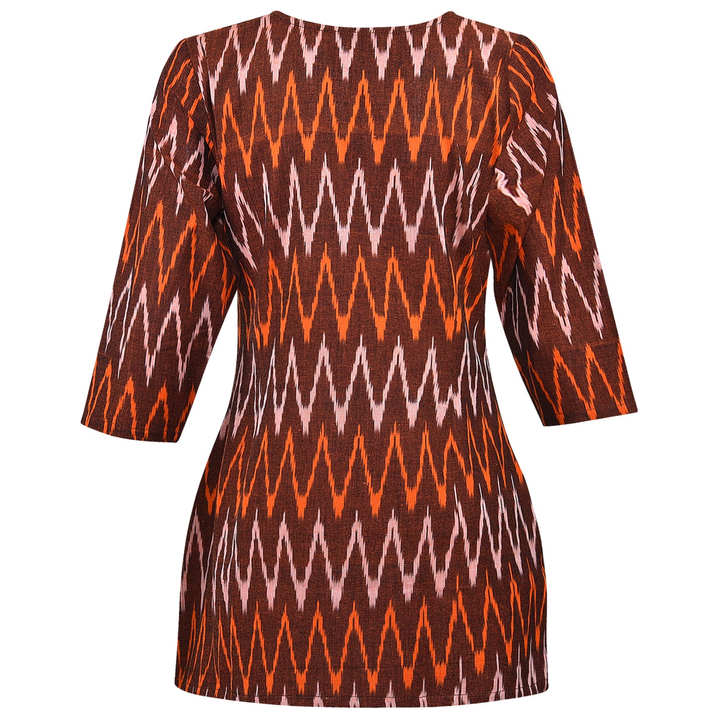Brown Ikat Short Kurta
