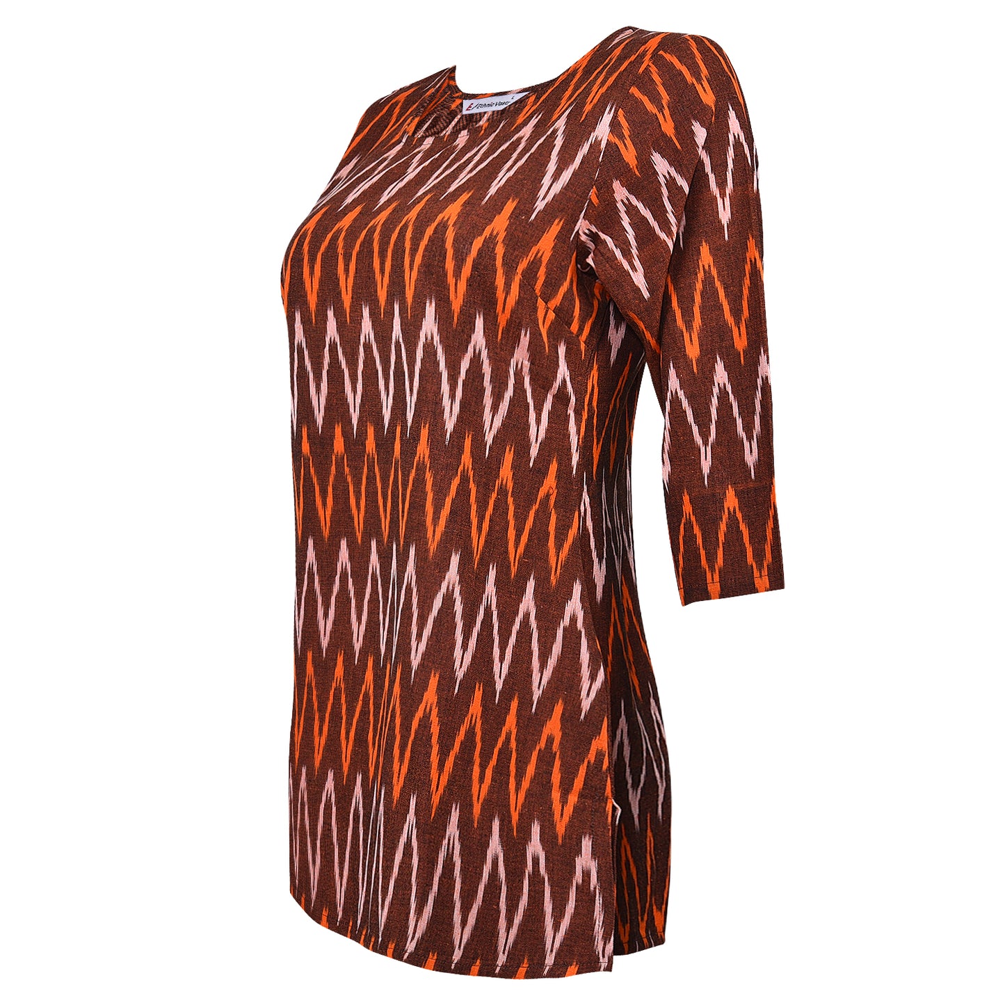 Brown Ikat Short Kurta