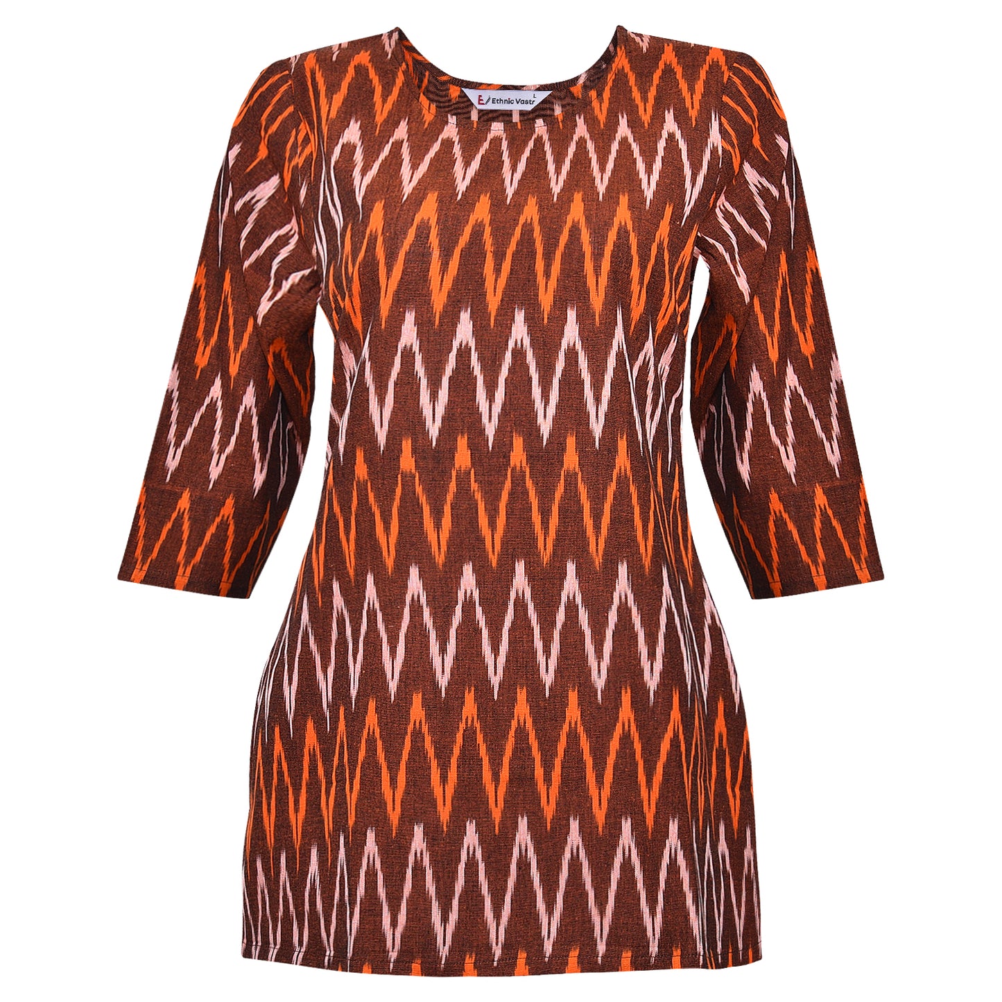 Brown Ikat Short Kurta
