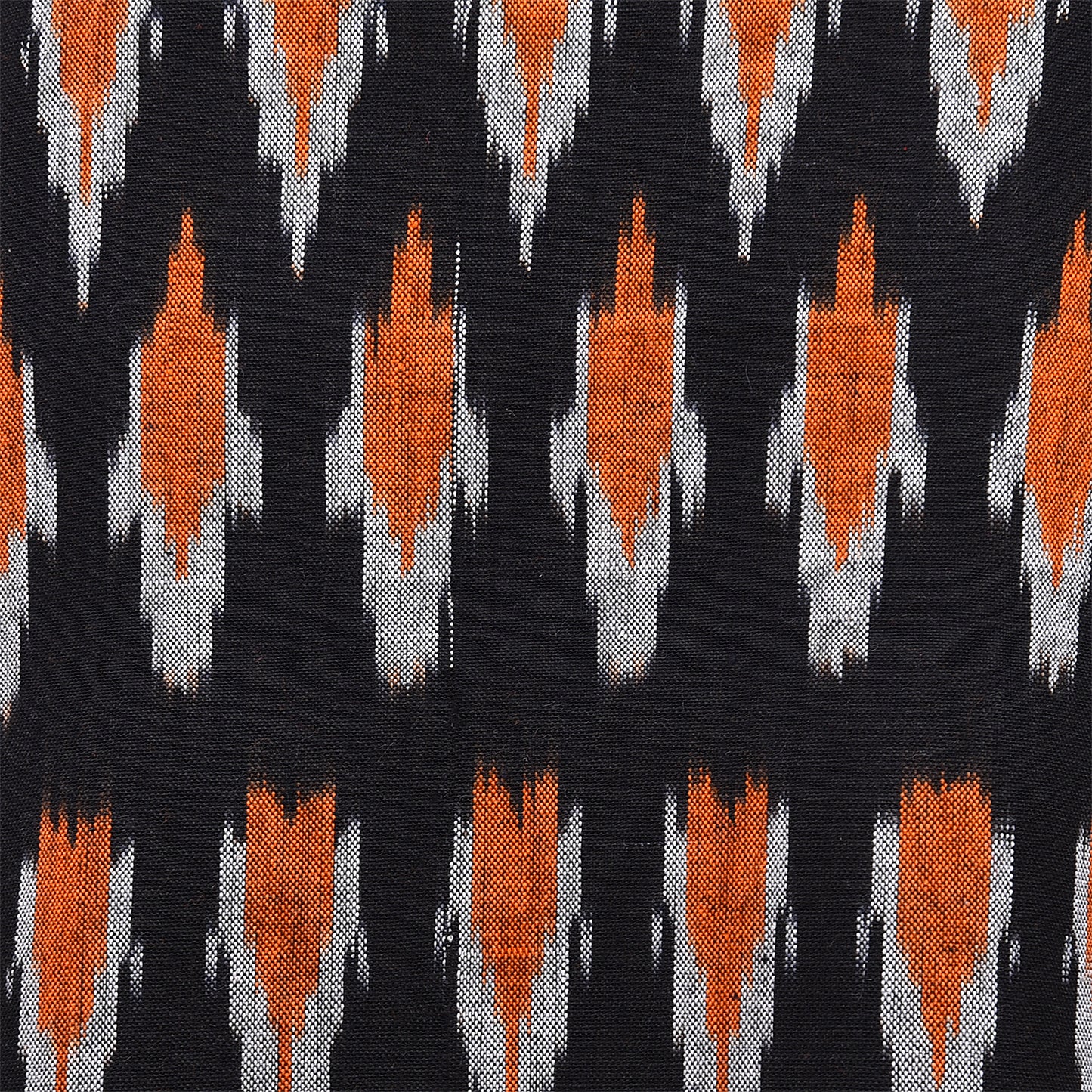 Black & Orange Ikat Short Kurta (Sleevless)