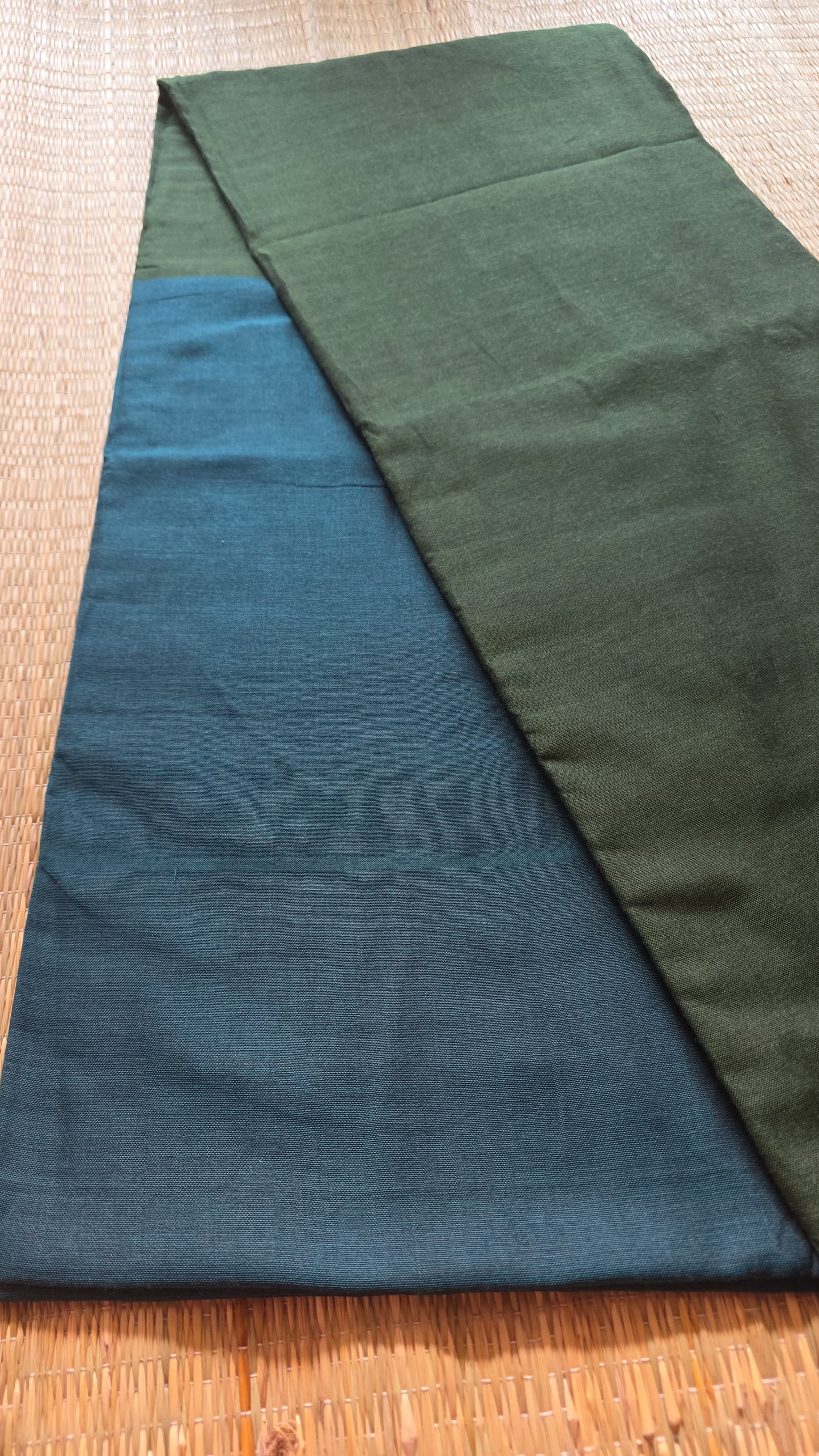 Rama Green- Dark Green Khadi Cotton Saree